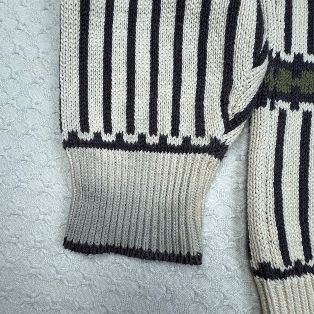 Vintage 90s Cambridge Classics Men Large Knit Sweater Retro Stripe Ribbed Cotton - Picture 6 of 7